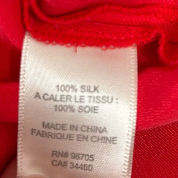 Rebecca Taylor 100% Silk Red shirt Dress size 2 simple classic - Picture 6 of 7